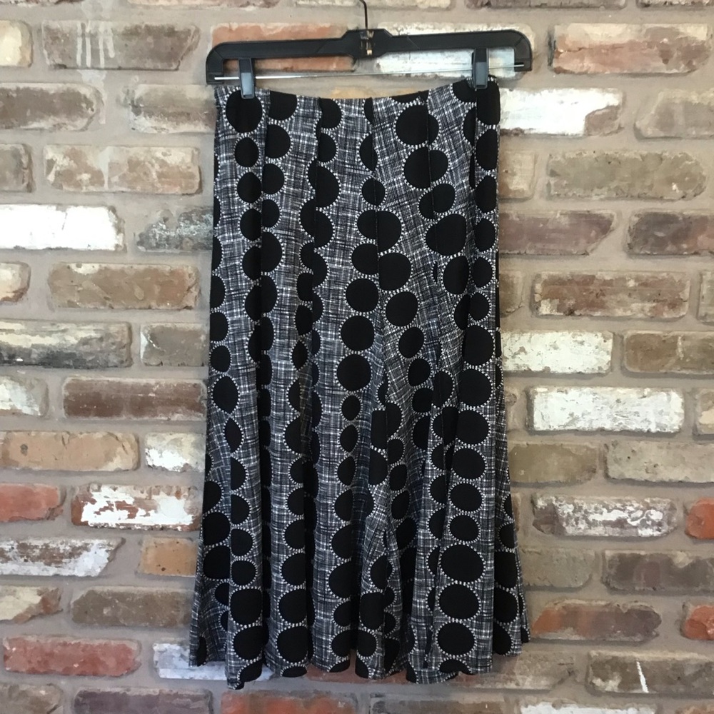 CHANCES R Women's Black & White Full Length A-Line Skirt XL - Picture 3 of 7